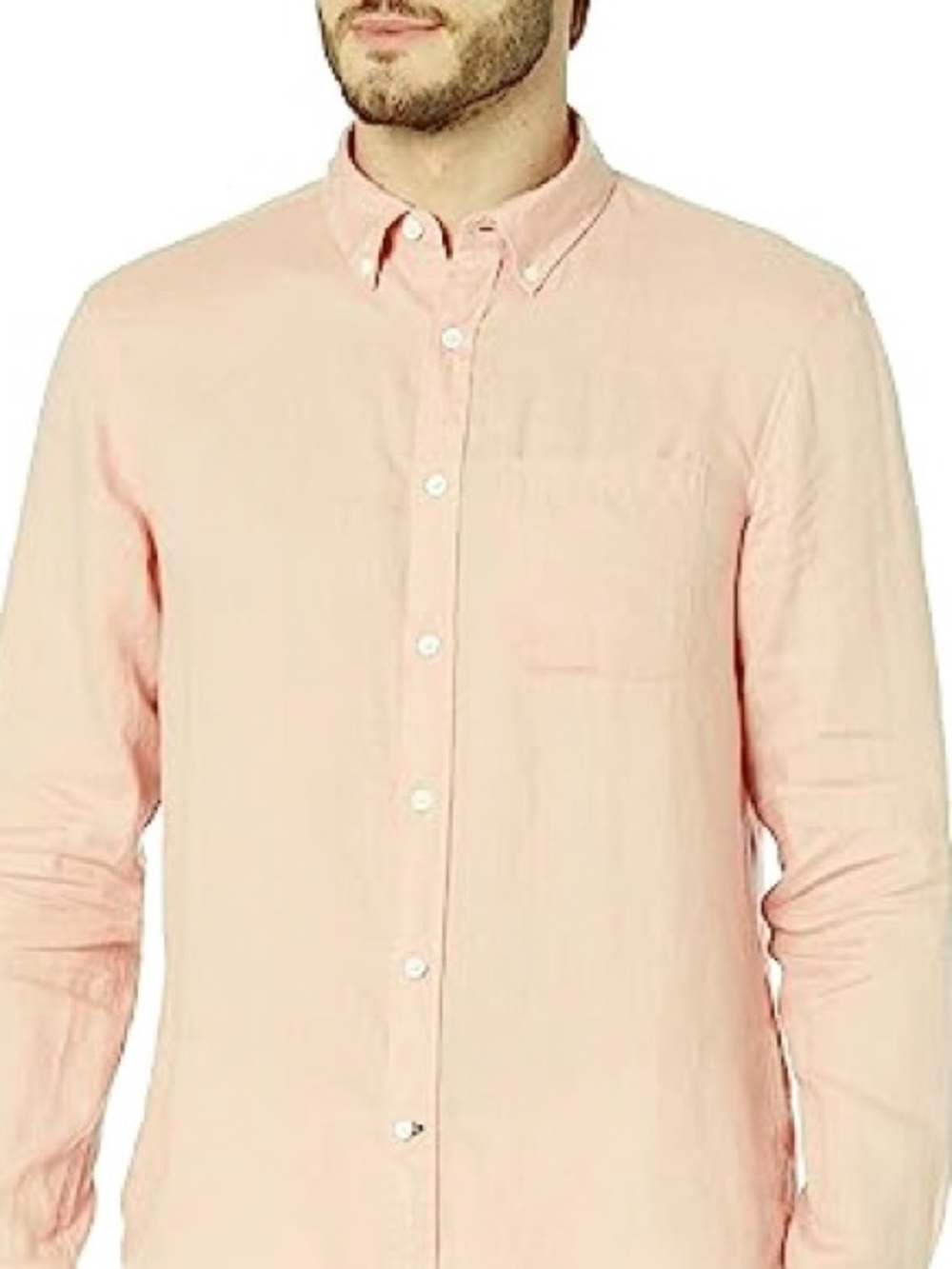 Club Monaco Men’s Linen Button Down Shirt Light Peach Size XS